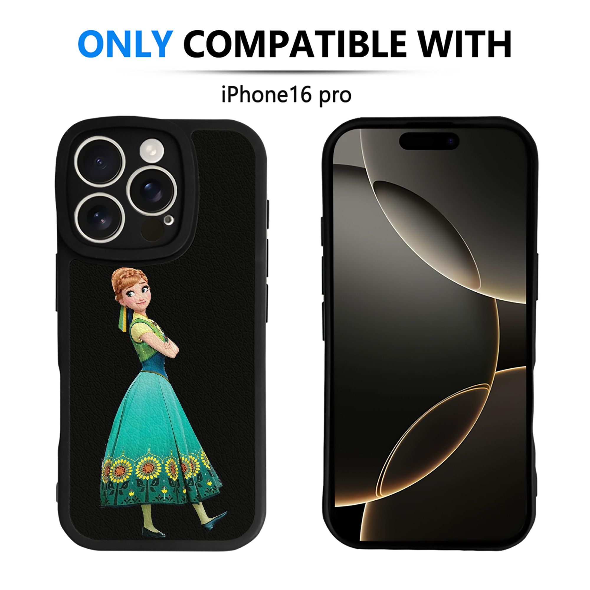 （画像用） アナと雪の女王 アンナ エルサ Frozen Anna Elsa 【iPhone 16シリーズ対応】シリコンスマホケース（レザー調） 材質：シリコン